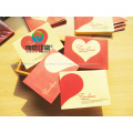 Printing Western Style Gift Envelope Red Heart Mini Paper Greeting Card